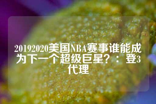 20192020美国NBA赛事谁能成为下一个超级巨星？：登3代理