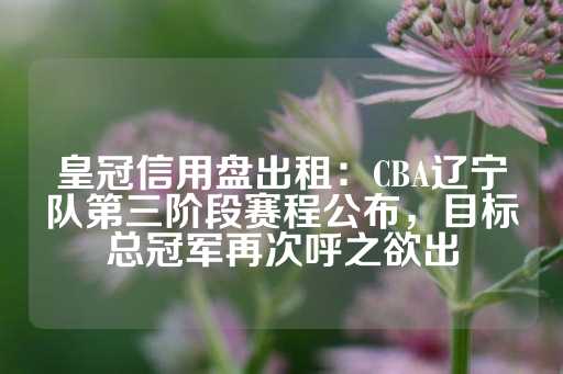 皇冠信用盘出租：CBA辽宁队第三阶段赛程公布，目标总冠军再次呼之欲出-第1张图片-皇冠信用盘出租