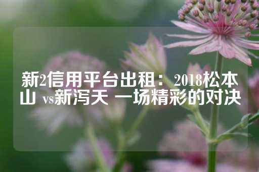 新2信用平台出租：2018松本山 vs新泻天 一场精彩的对决-第1张图片-皇冠信用盘出租