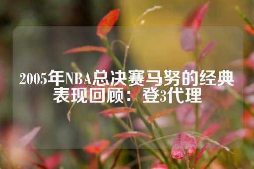 2005年NBA总决赛马努的经典表现回顾：登3代理