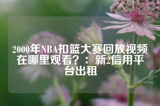 2000年NBA扣篮大赛回放视频在哪里观看？：新2信用平台出租-第1张图片-皇冠信用盘出租