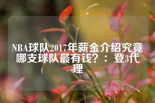 NBA球队2017年薪金介绍究竟哪支球队最有钱？：登3代理-第1张图片-皇冠信用盘出租