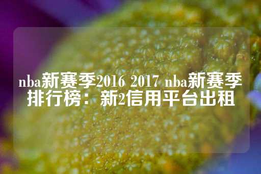 nba新赛季2016 2017 nba新赛季排行榜：新2信用平台出租