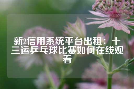 新2信用系统平台出租：十三运乒乓球比赛如何在线观看