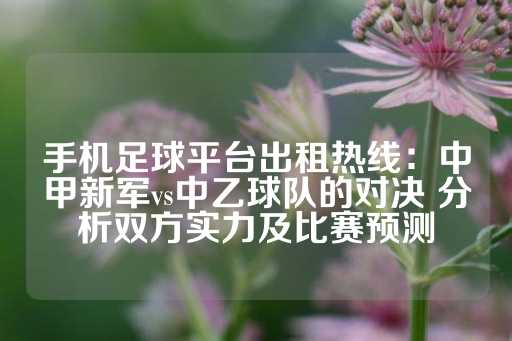 手机足球平台出租热线：中甲新军vs中乙球队的对决 分析双方实力及比赛预测-第1张图片-皇冠信用盘出租