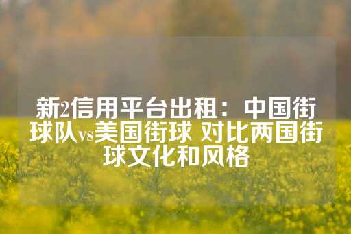 新2信用平台出租：中国街球队vs美国街球 对比两国街球文化和风格