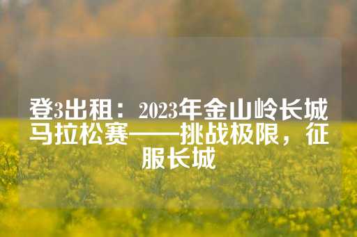 登3出租：2023年金山岭长城马拉松赛——挑战极限，征服长城