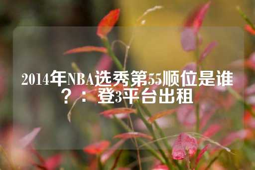 2014年NBA选秀第55顺位是谁？：登3平台出租-第1张图片-皇冠信用盘出租