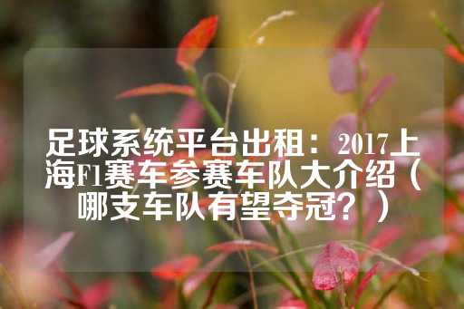 足球系统平台出租：2017上海F1赛车参赛车队大介绍（哪支车队有望夺冠？）-第1张图片-皇冠信用盘出租