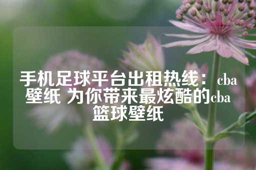 手机足球平台出租热线：cba壁纸 为你带来最炫酷的cba篮球壁纸-第1张图片-皇冠信用盘出租