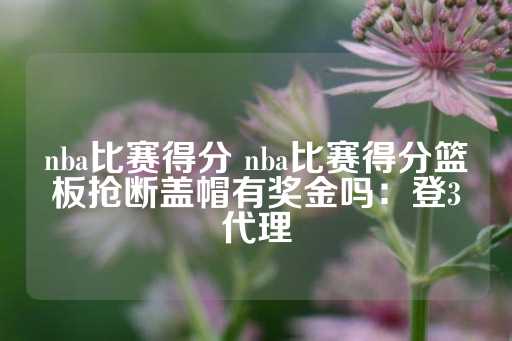 nba比赛得分 nba比赛得分篮板抢断盖帽有奖金吗：登3代理