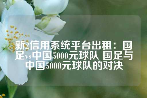 新2信用系统平台出租：国足vs中国5000元球队 国足与中国5000元球队的对决