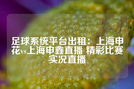 足球系统平台出租：上海申花vs上海申鑫直播 精彩比赛实况直播-第1张图片-皇冠信用盘出租