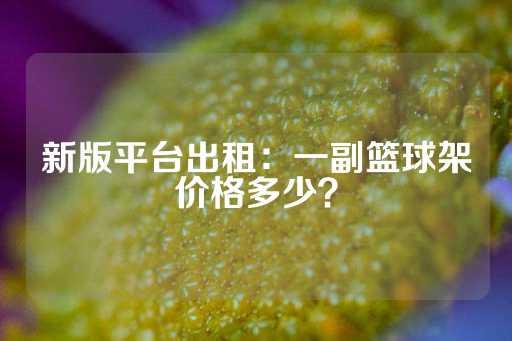 新版平台出租：一副篮球架价格多少？-第1张图片-皇冠信用盘出租