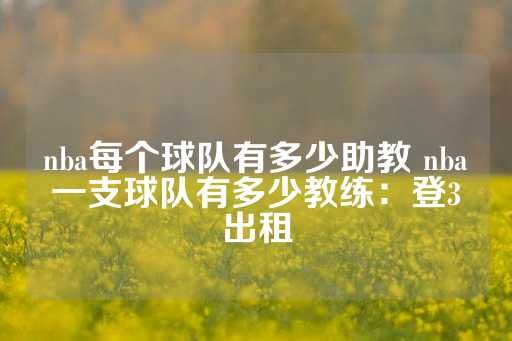 nba每个球队有多少助教 nba一支球队有多少教练：登3出租-第1张图片-皇冠信用盘出租