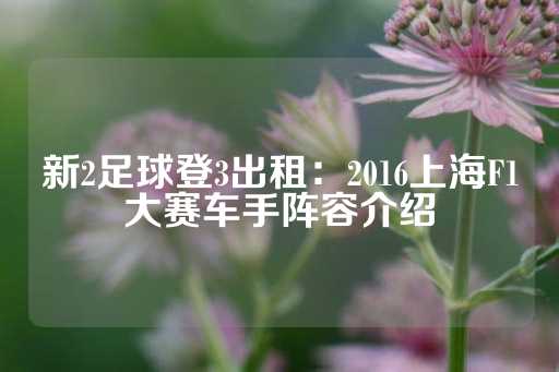 新2足球登3出租：2016上海F1大赛车手阵容介绍-第1张图片-皇冠信用盘出租