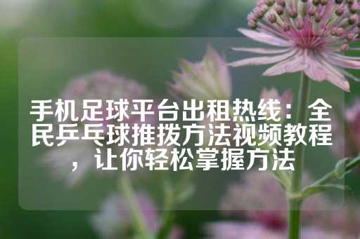 手机足球平台出租热线：全民乒乓球推拨方法视频教程，让你轻松掌握方法