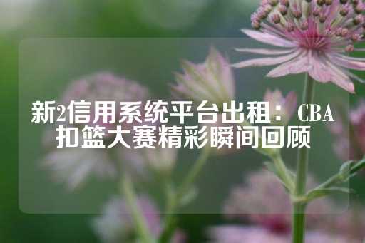 新2信用系统平台出租：CBA扣篮大赛精彩瞬间回顾