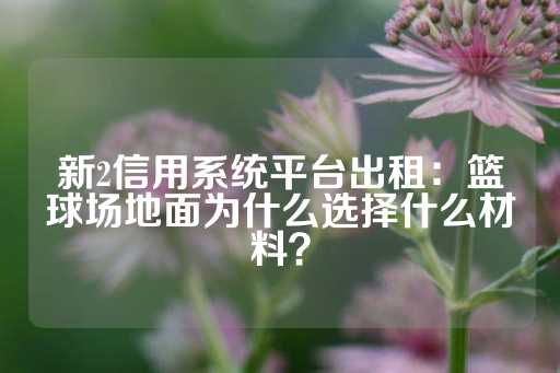 新2信用系统平台出租：篮球场地面为什么选择什么材料？-第1张图片-皇冠信用盘出租