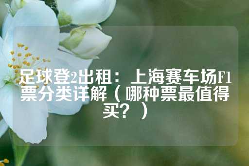 足球登2出租：上海赛车场F1票分类详解（哪种票最值得买？）-第1张图片-皇冠信用盘出租