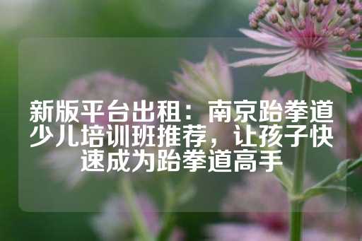 新版平台出租：南京跆拳道少儿培训班推荐，让孩子快速成为跆拳道高手