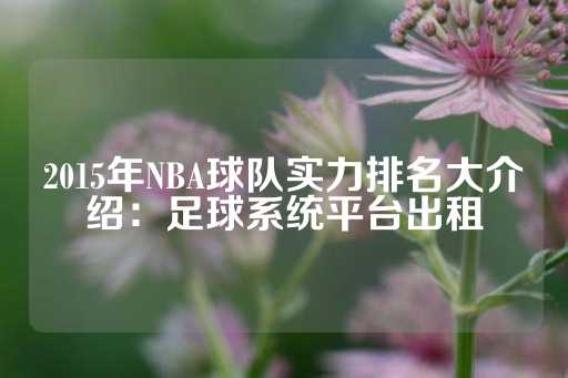 2015年NBA球队实力排名大介绍：足球系统平台出租-第1张图片-皇冠信用盘出租