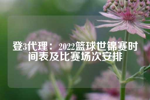 登3代理：2022篮球世锦赛时间表及比赛场次安排