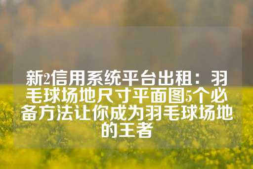 新2信用系统平台出租：羽毛球场地尺寸平面图5个必备方法让你成为羽毛球场地的王者