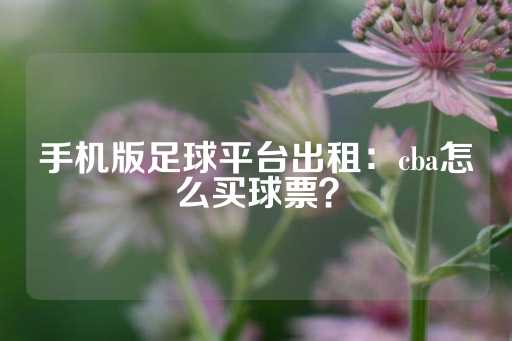 手机版足球平台出租：cba怎么买球票？