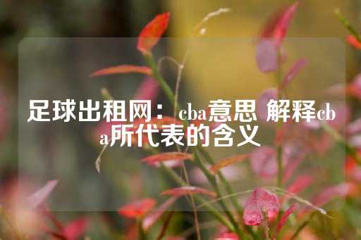 足球出租网：cba意思 解释cba所代表的含义