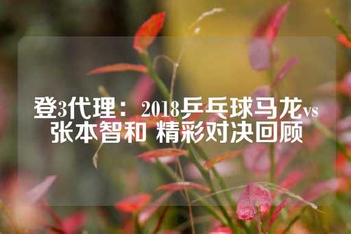 登3代理：2018乒乓球马龙vs张本智和 精彩对决回顾-第1张图片-皇冠信用盘出租