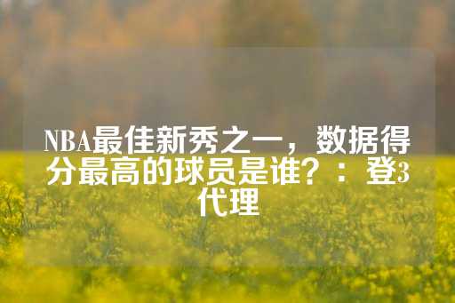 NBA最佳新秀之一，数据得分最高的球员是谁？：登3代理-第1张图片-皇冠信用盘出租