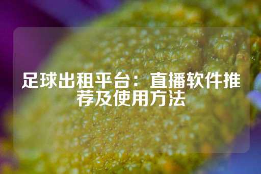 足球出租平台：直播软件推荐及使用方法