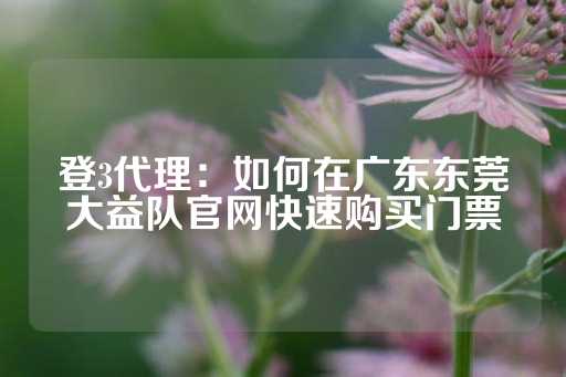 登3代理：如何在广东东莞大益队官网快速购买门票-第1张图片-皇冠信用盘出租