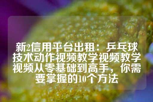 新2信用平台出租：乒乓球技术动作视频教学视频教学视频从零基础到高手，你需要掌握的10个方法