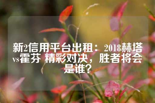 新2信用平台出租：2018赫塔vs霍芬 精彩对决，胜者将会是谁？-第1张图片-皇冠信用盘出租