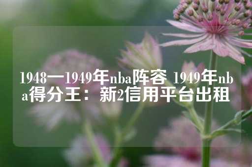 1948一1949年nba阵容 1949年nba得分王：新2信用平台出租