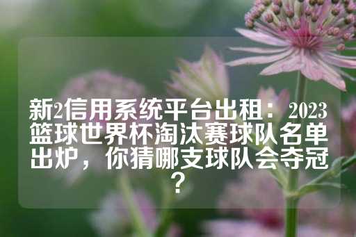 新2信用系统平台出租：2023篮球世界杯淘汰赛球队名单出炉，你猜哪支球队会夺冠？-第1张图片-皇冠信用盘出租