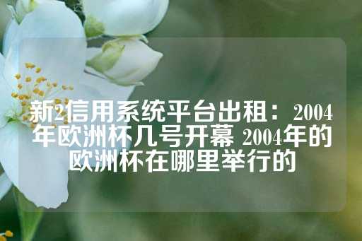 新2信用系统平台出租：2004年欧洲杯几号开幕 2004年的欧洲杯在哪里举行的