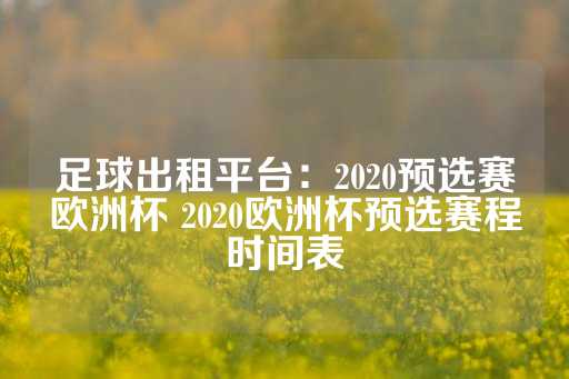 足球出租平台：2020预选赛欧洲杯 2020欧洲杯预选赛程时间表-第1张图片-皇冠信用盘出租