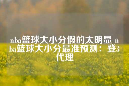 nba篮球大小分假的太明显 nba篮球大小分最准预测：登3代理-第1张图片-皇冠信用盘出租