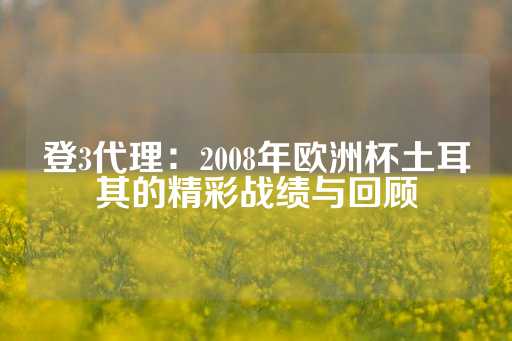 登3代理：2008年欧洲杯土耳其的精彩战绩与回顾