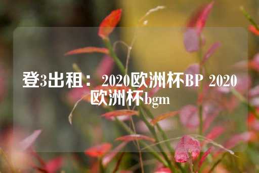 登3出租：2020欧洲杯BP 2020欧洲杯bgm-第1张图片-皇冠信用盘出租