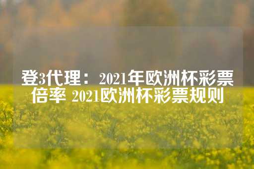 登3代理：2021年欧洲杯彩票倍率 2021欧洲杯彩票规则-第1张图片-皇冠信用盘出租