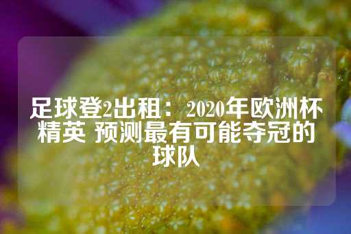 足球登2出租：2020年欧洲杯精英 预测最有可能夺冠的球队