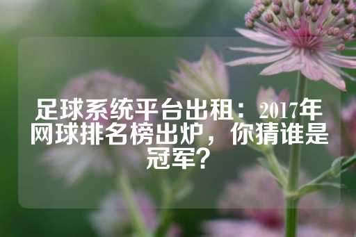 足球系统平台出租：2017年网球排名榜出炉，你猜谁是冠军？-第1张图片-皇冠信用盘出租