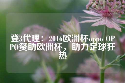 登3代理：2016欧洲杯oppo OPPO赞助欧洲杯，助力足球狂热-第1张图片-皇冠信用盘出租