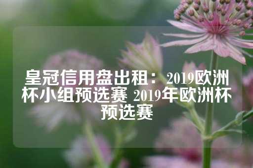 皇冠信用盘出租：2019欧洲杯小组预选赛 2019年欧洲杯预选赛-第1张图片-皇冠信用盘出租