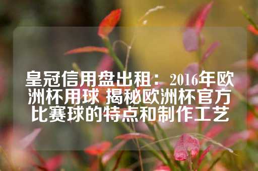 皇冠信用盘出租：2016年欧洲杯用球 揭秘欧洲杯官方比赛球的特点和制作工艺