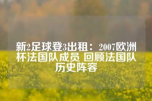 新2足球登3出租：2007欧洲杯法国队成员 回顾法国队历史阵容-第1张图片-皇冠信用盘出租